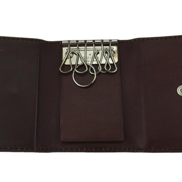 GUCCI key case logo leather Auth used E1610 - Picture 4 of 8